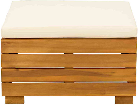 Wooden Cube Garden Stool with Cushion Brown 60x60x30cm