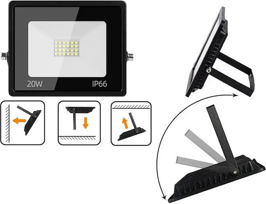 Verk Group Proiector LED Etanș 20W Alb Rece 6000K IP66