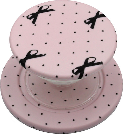Pop Socket Magsafe Pink With Black Bows