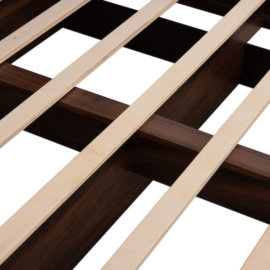 Carys Pat Dublu Lemn Wenge cu Plăci pentru Saltea 160x200cm