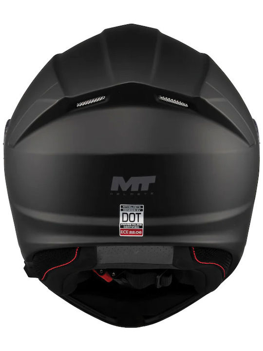 MT Genesis SV Black Matt Motorcycle Helmet Flip-Up DOT / ECE 22.06 1650gr with Sun Visor