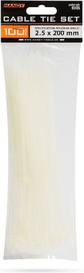Plastic Cable Ties 200×2.5 Mm Nylon Self-locking Transparent 100 Pcs
