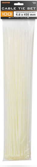 Plastic Cable Ties 450×4.6 Mm Nylon Self-locking Transparent 100 Pcs