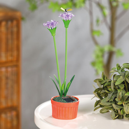 Lampă Solară Floare Alb Cald cu Fotocelulă IP44 8x8x32cm
