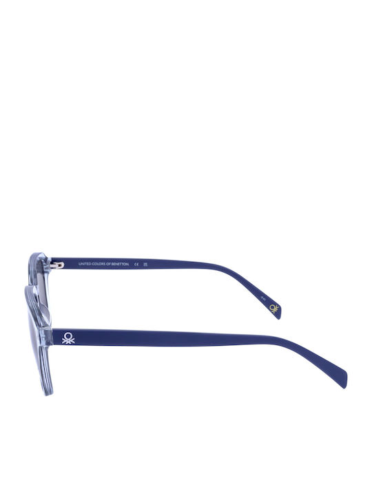 Benetton Unisex Sonnenbrillen mit Transparentem Rahmen und Blauen Gläsern