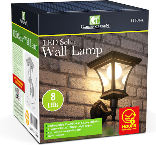 Lumină Solară de Perete 50lm cu Lumină Albă Caldă IP44 21x21cm