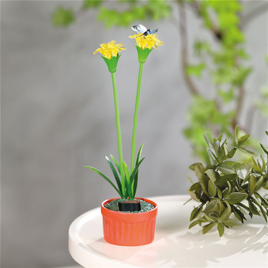 Lampă Solară Floare Alb Cald cu Fotocelulă IP44 8x8x32cm
