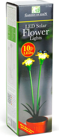 Lampă Solară Floare Alb Cald cu Fotocelulă IP44 8x8x32cm
