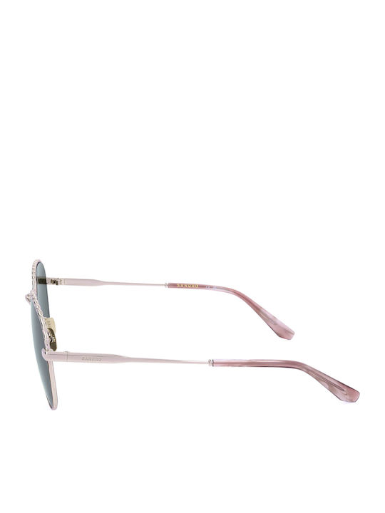 Sandro Unisex Sunglasses With Silver Frame And Green Lens
