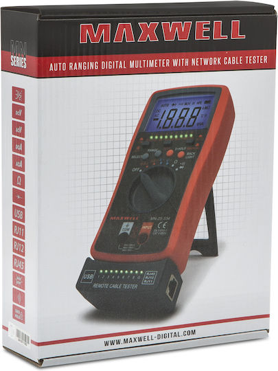 Digital Auto-range Multimeter 2 In 1 Rj45 Rj11 Usb Cable Tester 600v Diode Test Continuity