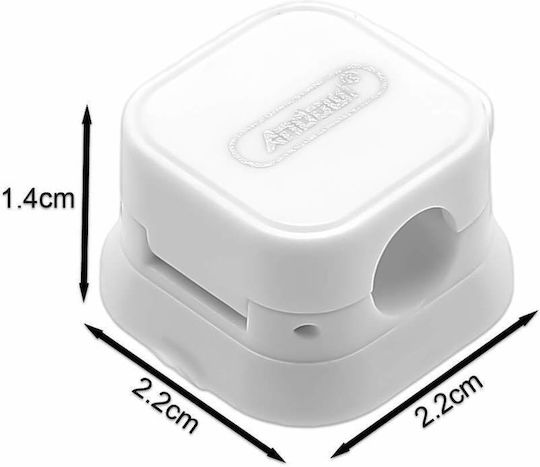 Self-Adhesive Magnetic Cable Organization Clips 22x22x14mm 6 Pieces White Q-zj811 Andowl