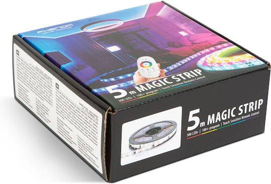 Bandă LED RGB Rezistentă la Apă 5m Tip SMD5050 cu Sursă de Alimentare și Telecomandă