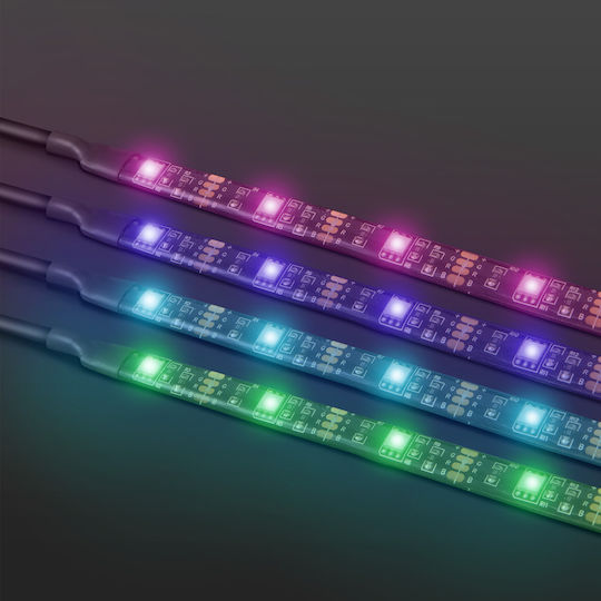 Bandă LED Pentru Televizor USB 5V RGB 0.3m Tip SMD5050 cu Sursă de Alimentare și Telecomandă