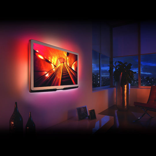 Bandă LED Pentru Televizor USB 5V RGB 0.3m Tip SMD5050 cu Sursă de Alimentare și Telecomandă