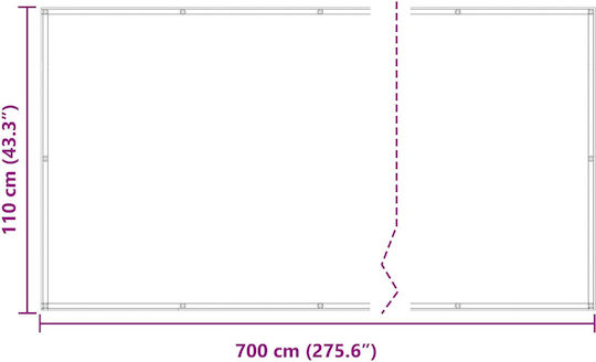 vidaXL Ορθογώνιο Διαχωριστικό Σκίασης Καφέ 1.1x7x7m