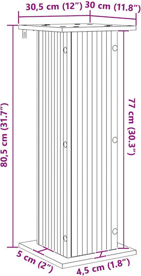 vidaXL Pflanzenständer 2 Stück Glänzendes Weiß 30,5 x 30 x 80,5 cm