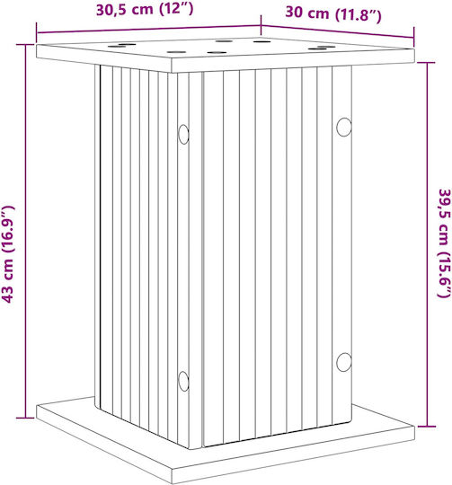 vidaXL Pflanzenständer Holz Grau 30,5x30x43cm 2 Stück
