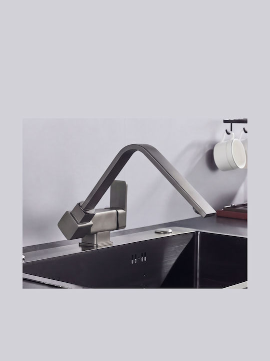 Stocco U-Shaped Kitchen Faucet Counter Gray