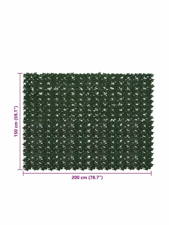 Vidaxl Folding Balcony Screen Leaves Dark Green
