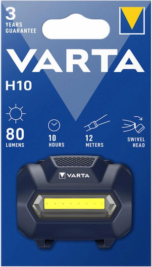 Varta LED Head Flashlight With Maximum Brightness 80lm H10