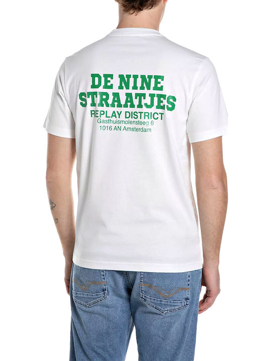 Replay T-shirt Ecru Green
