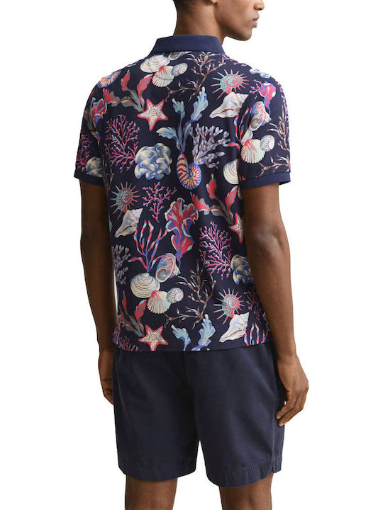 Polo Herrenbluse Kurzarm Blau