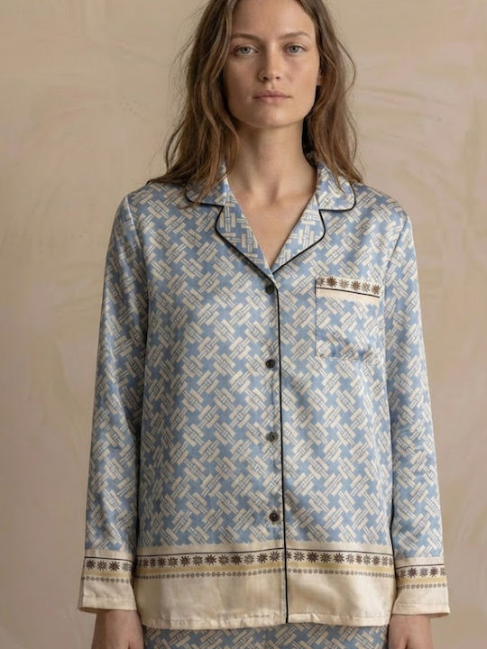 Zizo Winter Damen Pyjama-Set Light Blue