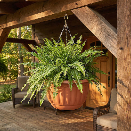 Hanging Plastic Pot Chain Terracotta Color Ø30 X 18 Cm Balcony Garden Flowers