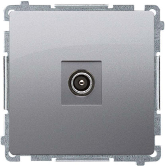 Television Socket Stainless Steel Simon Basic
