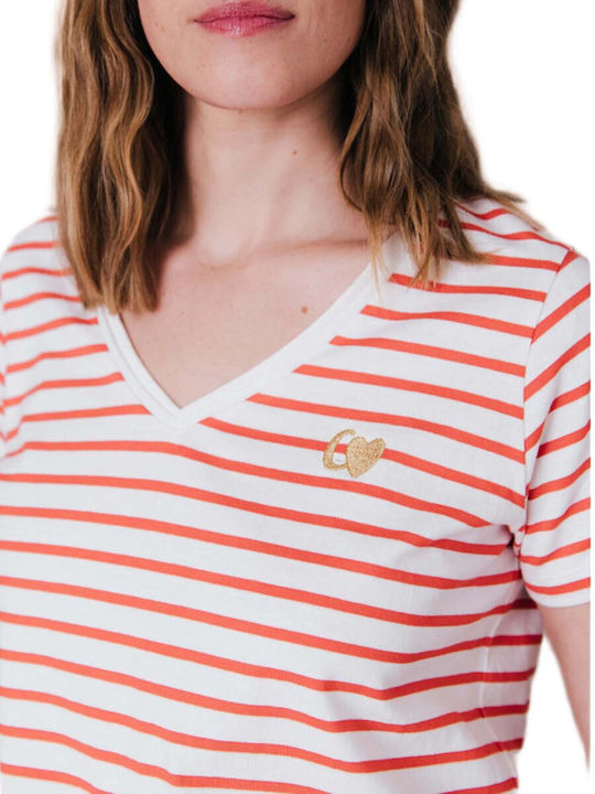 Women's Striped Red T-shirt