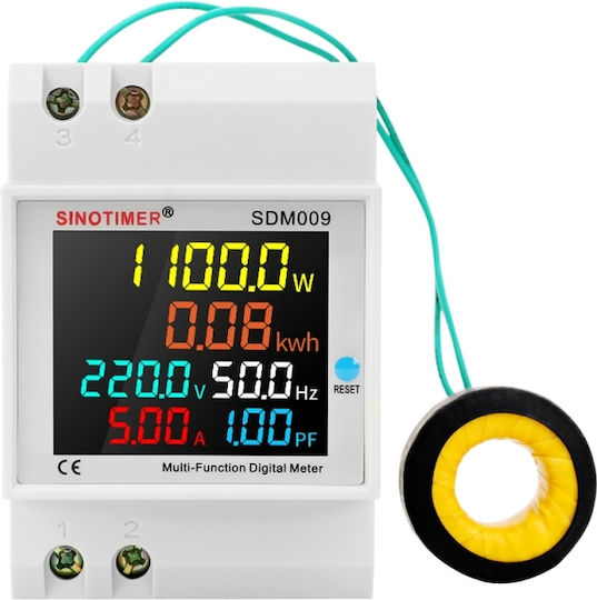 Sinotimer Instrument de Măsură pentru Panou Electric Digital pe Șină Monofazat