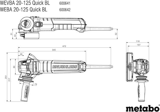 Metabo Schneller Winkelschleifer 2000W mit Geschwindigkeitsanpassung