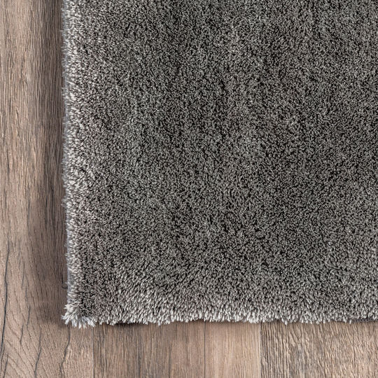 Deluxe Wohnzimmer Teppich Rechteckiges Pelziges Grau 80x130cm