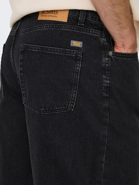 Ανδρική Βερμούδα Τζιν Washed Black