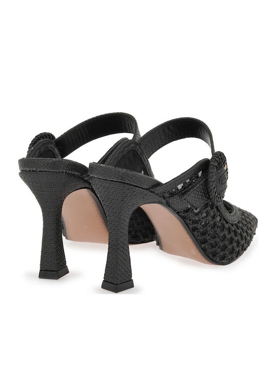 Mules With High Heel In Black Colour