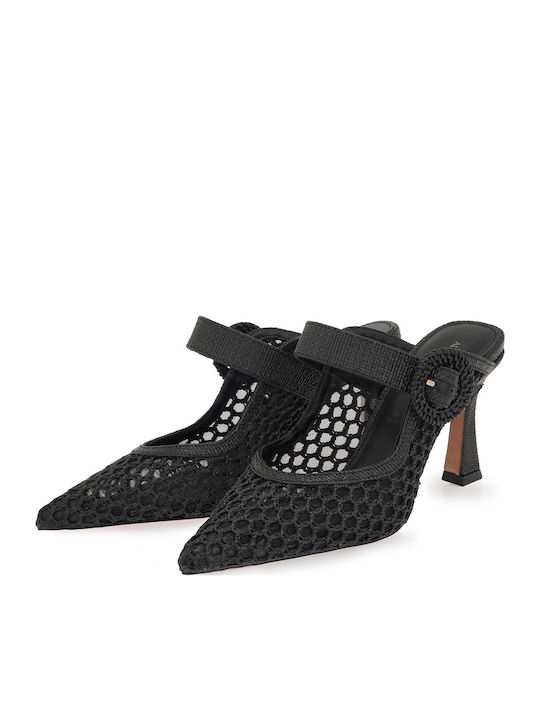 Mules With High Heel In Black Colour