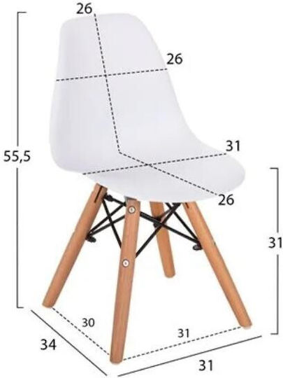 Παιδική Καρέκλα 31x34x55.5εκ. Λευκή Παιδική Καρέκλα 31x34x55.5εκ. Λευκή