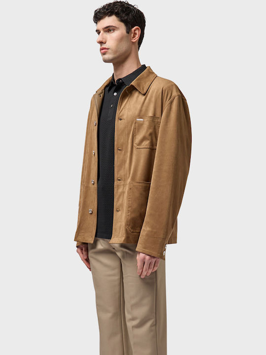 Μακρυμάνικo Overshirt Dark Beige