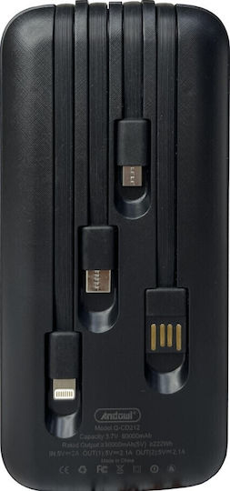 Andowl Q-CD212 Външна Батерия 60000mAh 222W Черен