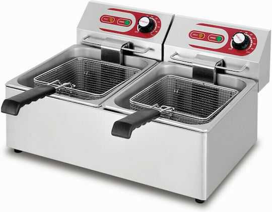 Dynamic Electric Fryer Double 6kW Capacity 2x10lt 55x41.5x29cm EF-6L-2