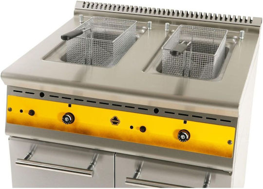 Sergas Fryer Natural Gas Double 22kW Capacity 2x10lt 80x75x85cm GF8S7