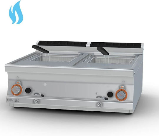Alfa Frost Φριτέζα Υγραερίου Διπλή 24kW Χωρητικότητας 2x13lt 80x70.5x28cm F2/13T-78G