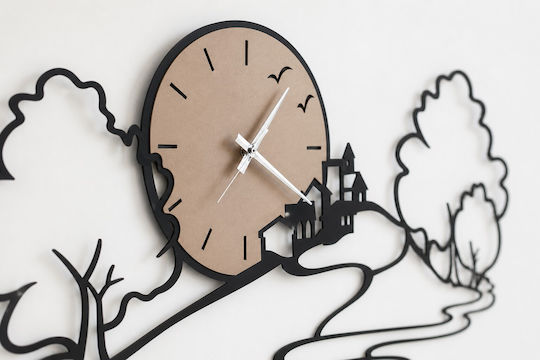 Arti E Mestieri Wall Clock Metallic Black 98x43cm