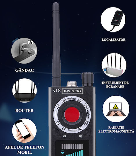 Invincio Detector Cameră și GPS Tracker 1-8000MHz
