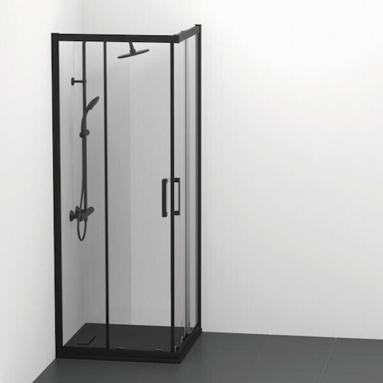 Ideal Standard Connect 2 Καμπίνα Ντουζιέρας με Συρόμενη Πόρτα 80x90cm Mat Black Ideal Standard Connect 2 Καμπίνα Ντουζιέρας με Συρόμενη Πόρτα 80x90cm Mat Black