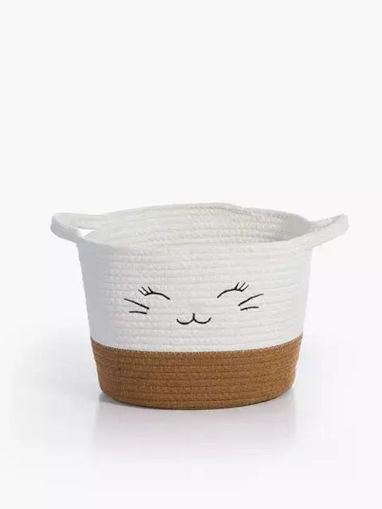 Nef-Nef Homeware Kinder Stoff-Aufbewahrungskorb Hilda Weiß 36x24x23cm