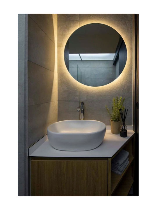SteweHome Кръгло Огледало За Баня LED 60x60cm Бял