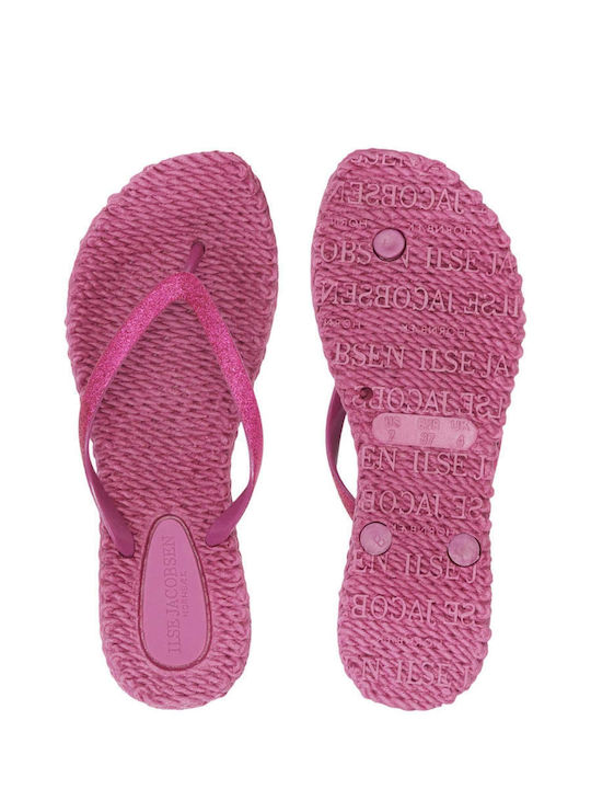 Glitter Damen Zehentrenner in Fuchsie Farbe
