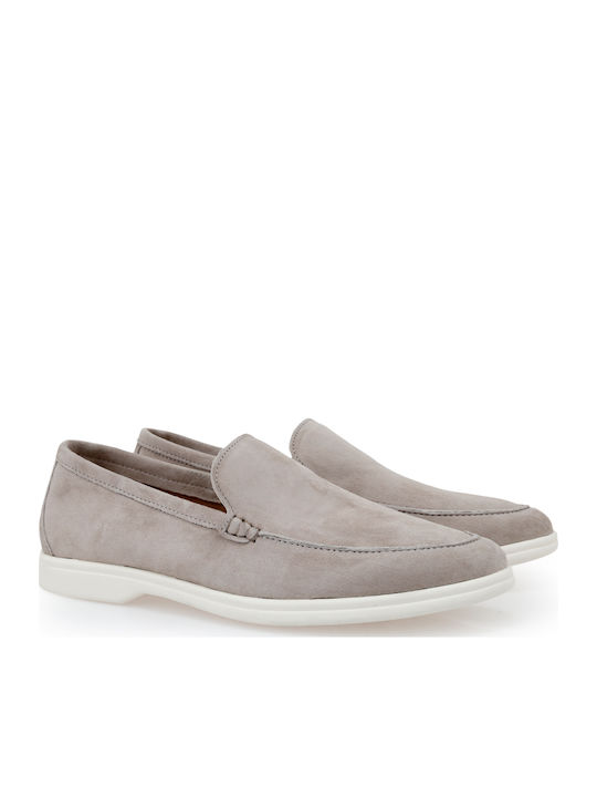 Δερμάτινα Ανδρικά Loafers σε Γκρι Χρώμα