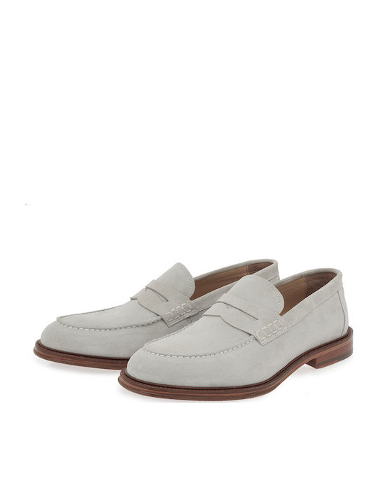 Suede Men's Loafers in Beige Colour